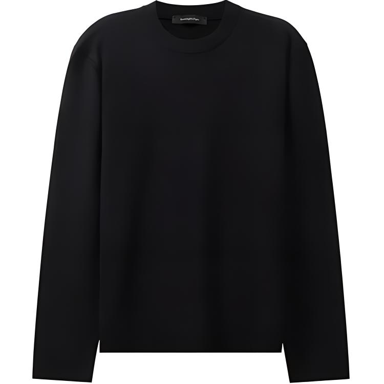 Zegna FW21  Lightweight Wool Crewneck Sweater Black UYF99-110-120