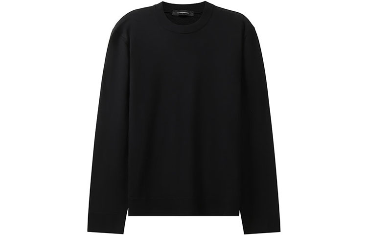 Order Zegna FW21 Suéter Ligero de Lana Cuello Redondo Negro UYF99-110-120