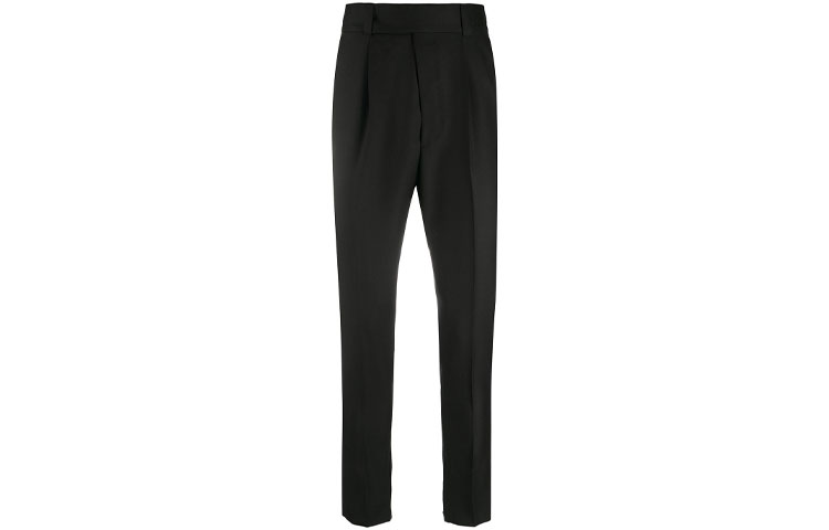 Order Zegna FW21 中腰剪裁黑色休閒西裝長褲。 75XEN-28CF-G17