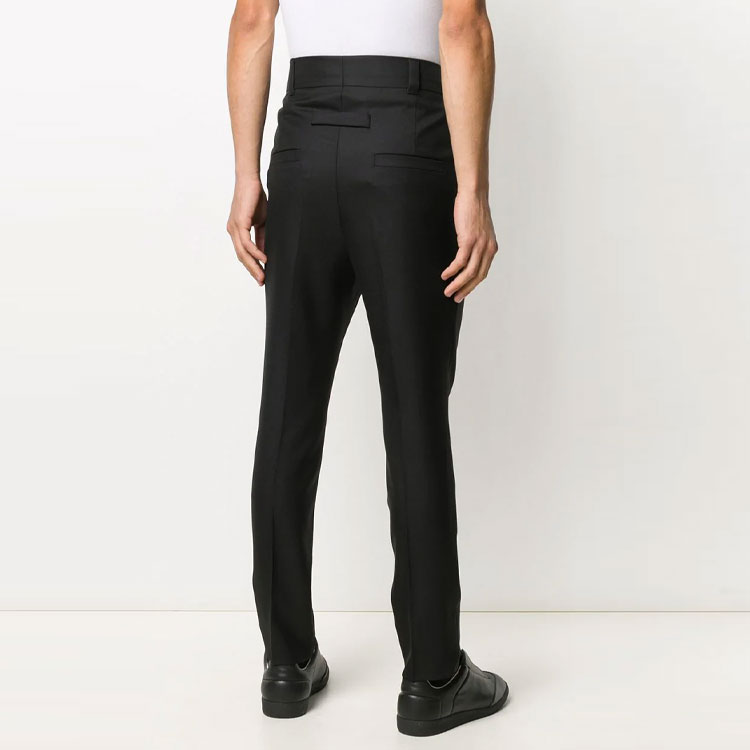 Purchase Zegna FW21 中腰剪裁黑色休閒西裝長褲。 75XEN-28CF-G17