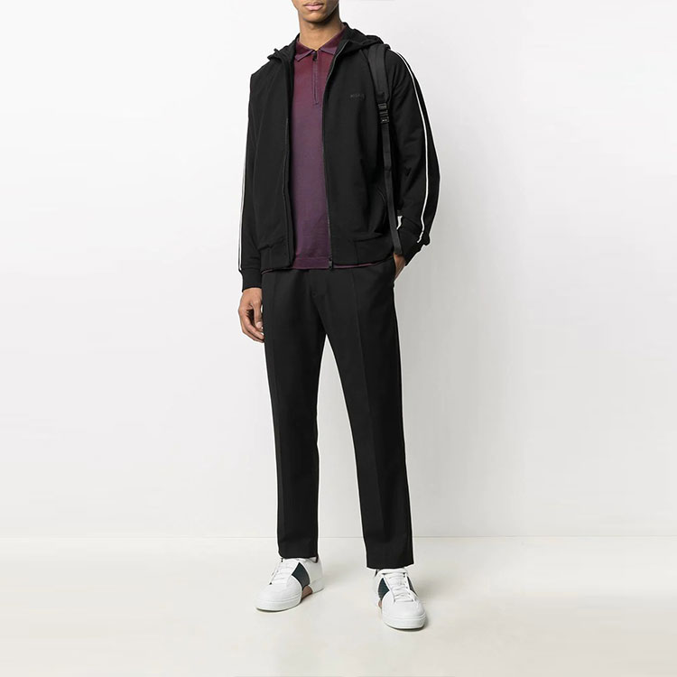 Lookbook Zegna FW21 黑色條紋細節款標誌印花運動衫 VV45-1ZZ-854