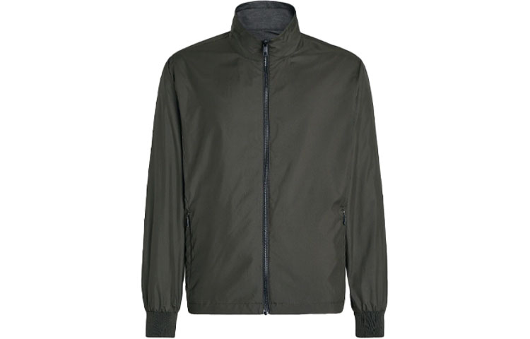 Zegna FW21 Reversible Jacket with Zip and Ribbed Cuffs VY044-ZZT052-V09