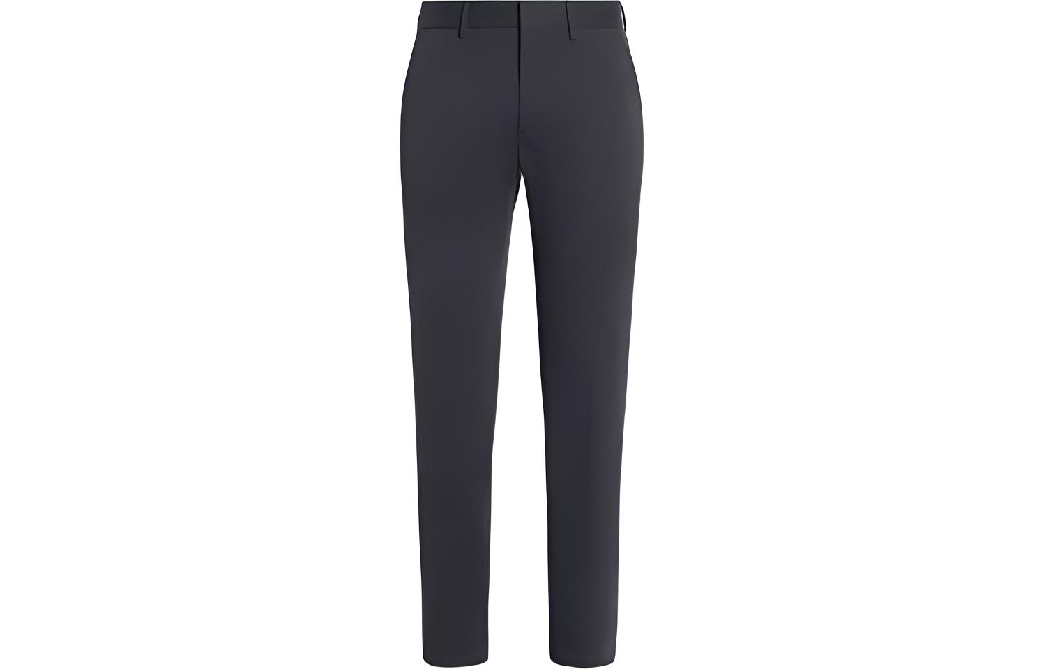 Zegna FW21 Slim Fit Pleated Zip Suit Pants Men Gray Blue U8I03-TR14-384