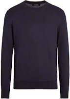 Zegna FW21 Solid Cotton Crewneck Sweatshirt Deep Blue UUC90-110-B09 Zegna FW21 Solid Cotton Crewneck Sweatshirt Deep Blue UUC90-110-B09