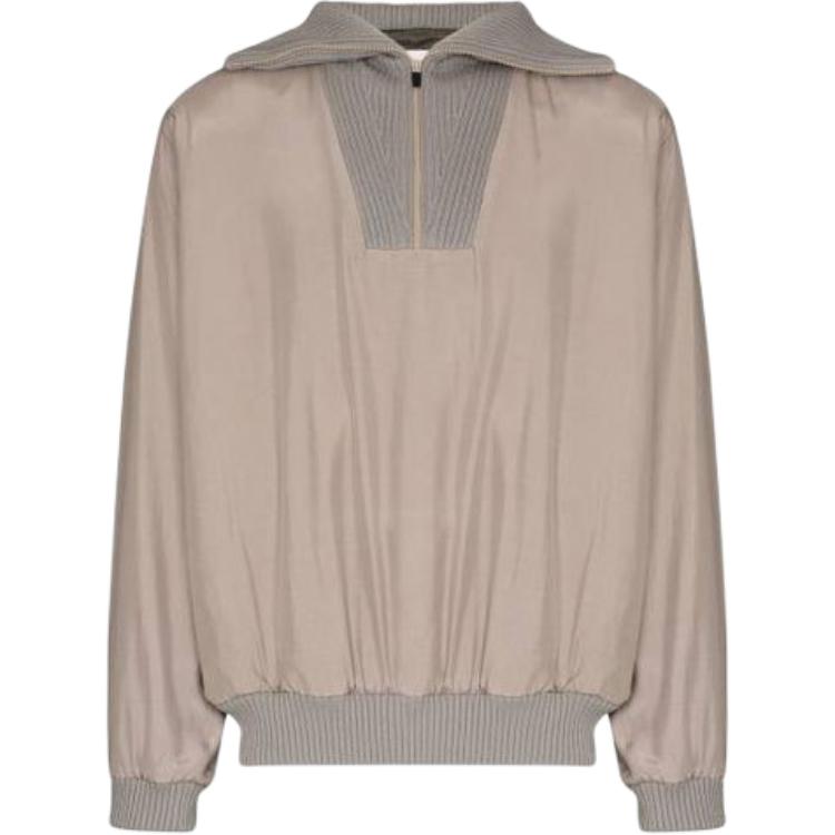 Zegna FW21 Solid Half-Zip Sweatshirt Grey FZC80-3FZ5-008