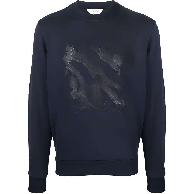 Zegna FW21 Sonic Logo Printed Sweatshirt Blue - VY424-ZZ897-M8M1
