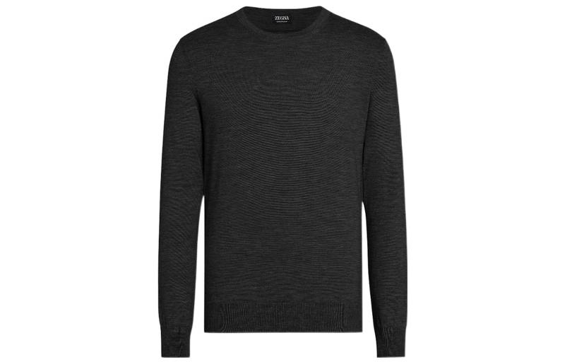 Order Zegna FW22 Suéter Negro Cuello Redondo de Cachemira. E8J00-110-K09