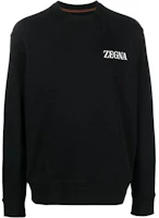 Order Zegna FW22 黑色圓領衛衣帶印花Logo。 UA522ACT872K09