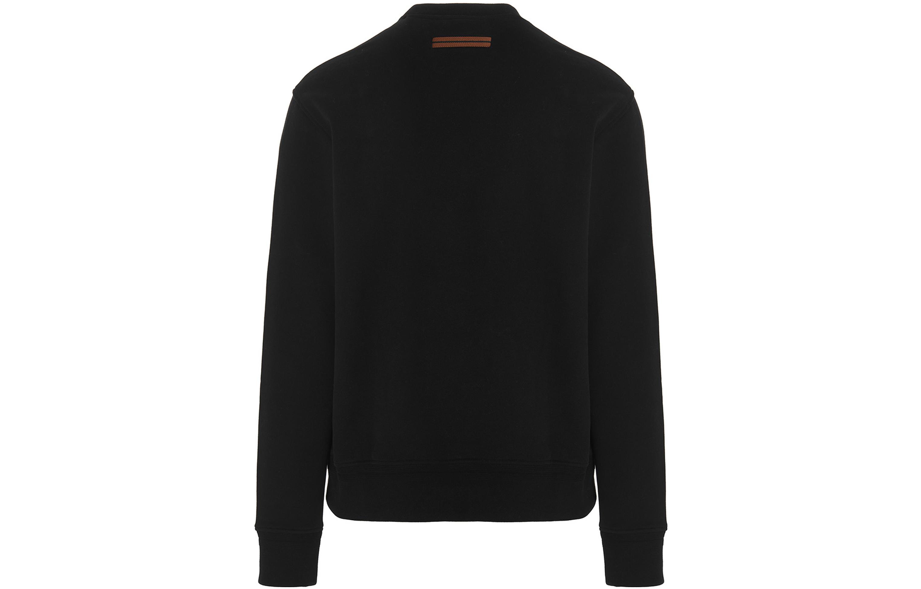 Lookbook Zegna FW22 黑色圓領衛衣帶印花Logo。 UA522ACT872K09