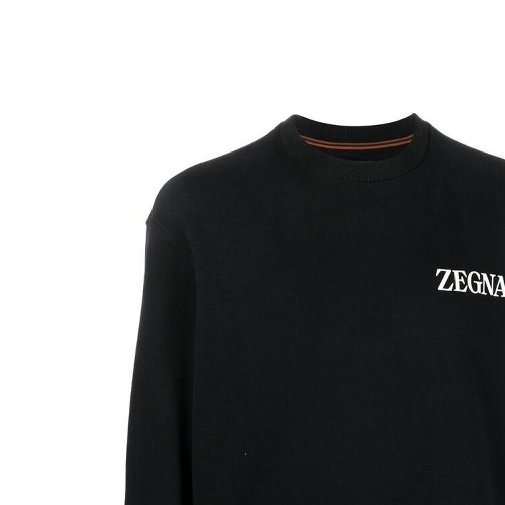 Details for Zegna FW22 黑色圓領衛衣帶印花Logo。 UA522ACT872K09