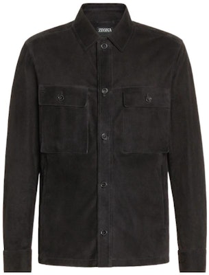 Zegna 秋冬22 黑色真皮翻領襯衫外套 UAPSG-A260-001 Buy Zegna 秋冬22 黑色真皮翻領襯衫外套 UAPSG-A260-001