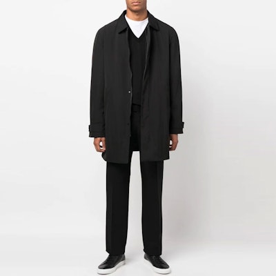 Zegna FW22 黑色中長款純色外套大衣. UATB1A414-K09 Lookbook Zegna FW22 黑色中長款純色外套大衣. UATB1A414-K09