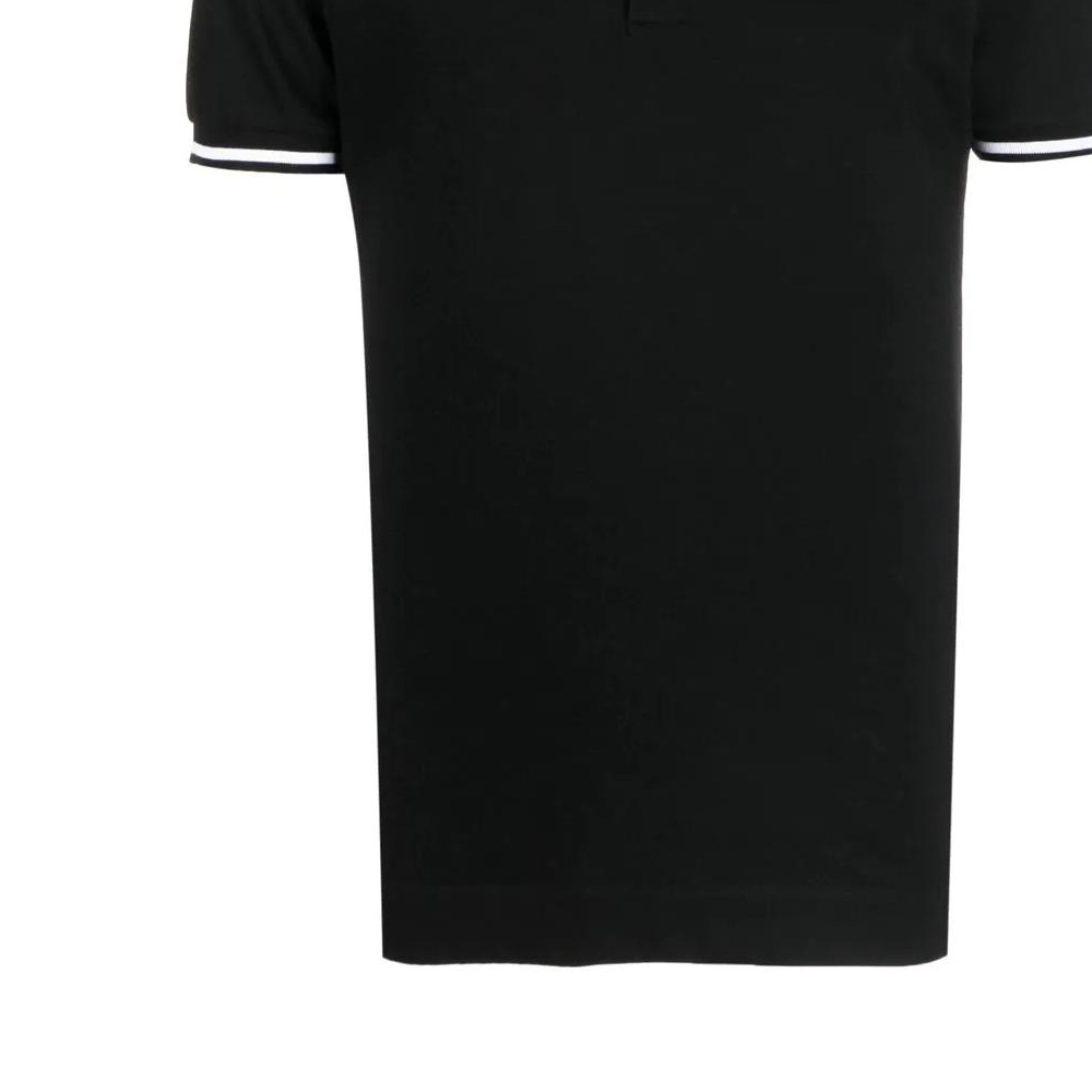 Details for Zegna FW22 黑色短袖POLO衫附Logo印花及條紋滾邊。 UA358A746K09