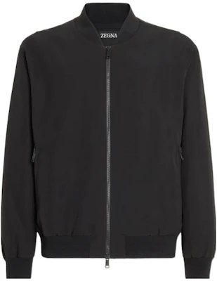 Zegna FW22 Black Solid Color Zip-Up Stand Collar Jacket. UATB1-A410-K09 Buy Zegna FW22 Black Solid Color Zip-Up Stand Collar Jacket. UATB1-A410-K09