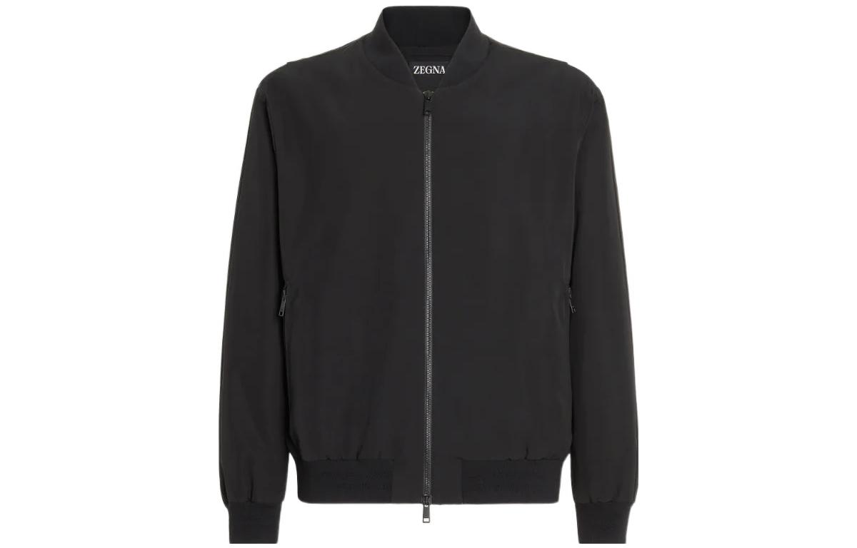 Zegna FW22  Black Solid Color Zip-Up Stand Collar Jacket. UATB1-A410-K09 圖 2