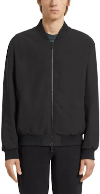 Zegna FW22 Black Solid Color Zip-Up Stand Collar Jacket. UATB1-A410-K09 Sizing Zegna FW22 Black Solid Color Zip-Up Stand Collar Jacket. UATB1-A410-K09