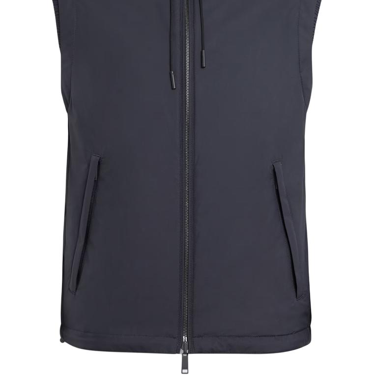 Details for 제냐 FW22 그레이 리버서블 베스트, 지퍼, 스트링, 포켓 디자인. E7T33-7110B-534