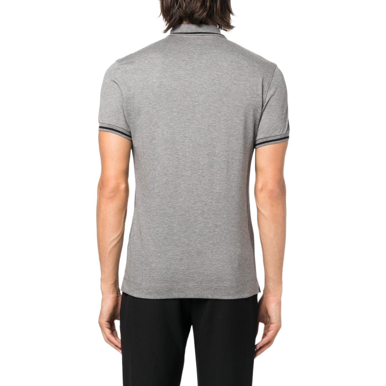 Zegna FW22  Grey Straight-Cut Polo Shirt with Embroidered Logo. UA358A746-K95 圖 5