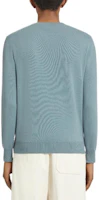 Shop Zegna FW22 淺天藍色開司米羊絨圓領毛衣。 UAK10-110-A95