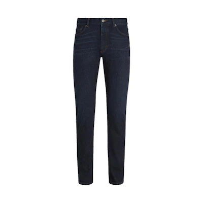Zegna FW22 Mid-Rise Straight-Leg Jeans Deep Blue. E8I78C-ITY001