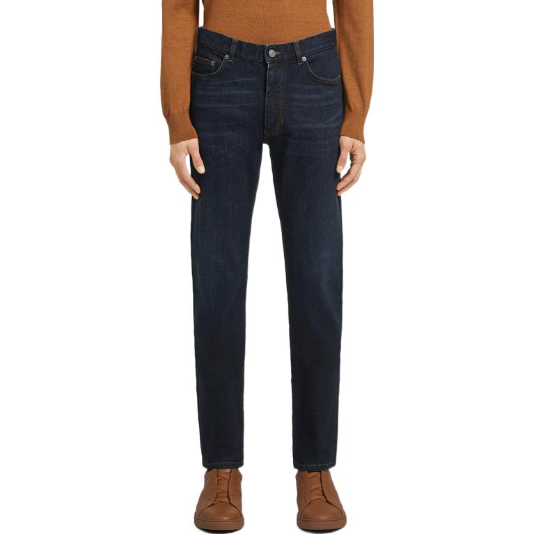 Lookbook Zegna FW22 中腰直筒牛仔褲 深藍色 E8I78C-ITY001