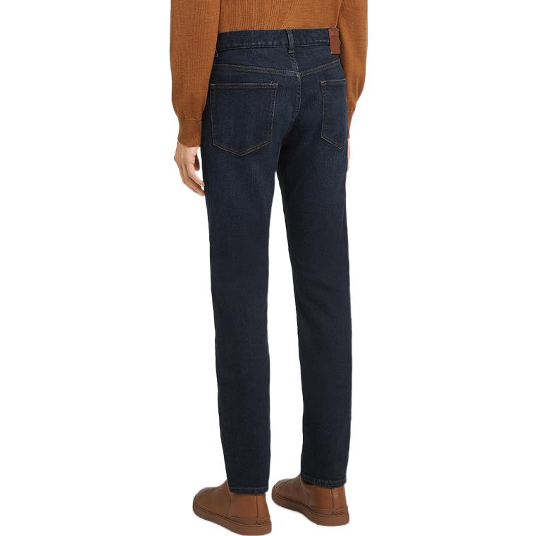 Shop Zegna FW22 中腰直筒牛仔褲 深藍色 E8I78C-ITY001