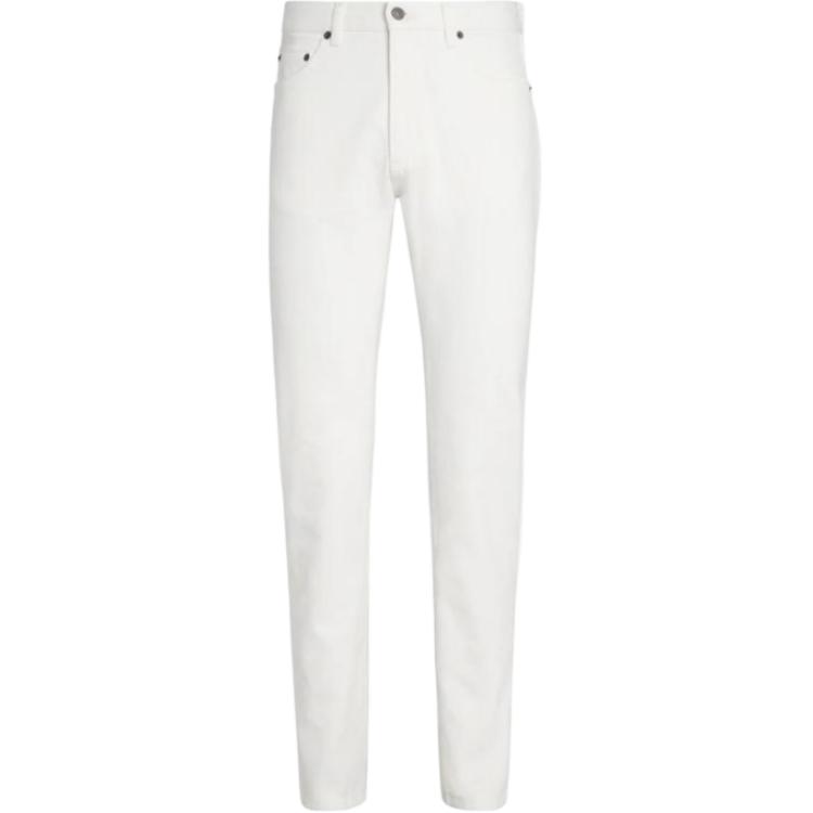 Zegna FW22  Mid-Rise Straight-Leg Solid White Jeans. E8I81-CITY-100