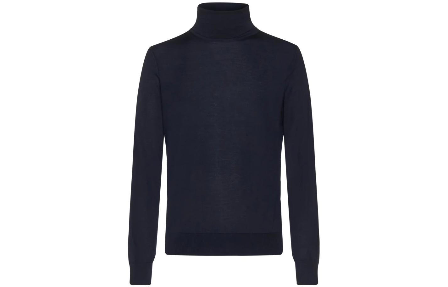 Order Zegna FW22 Suéter de Cuello Alto Azul Marino Slim Fit. E8J00120B98