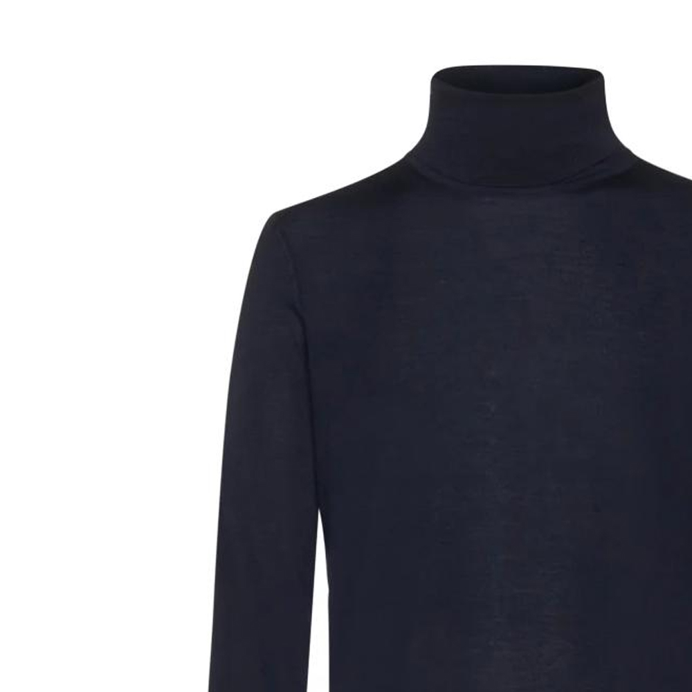 Details for Zegna FW22 Suéter de Cuello Alto Azul Marino Slim Fit. E8J00120B98