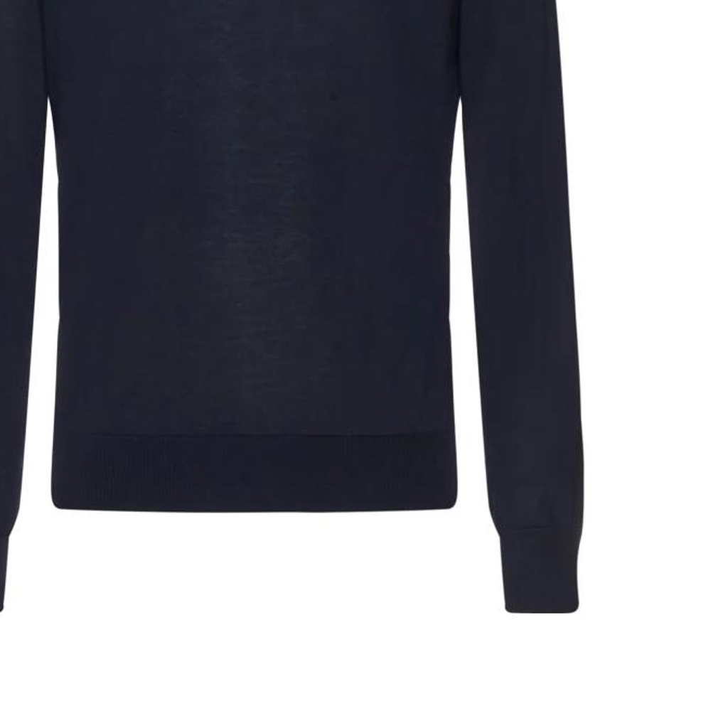 Sizing Zegna FW22 Suéter de Cuello Alto Azul Marino Slim Fit. E8J00120B98