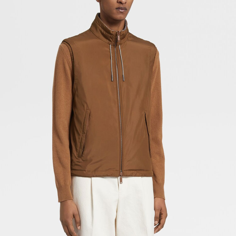 Details for Zegna FW22 雙面休閒背心 紅棕色 E7T33-7110B-155