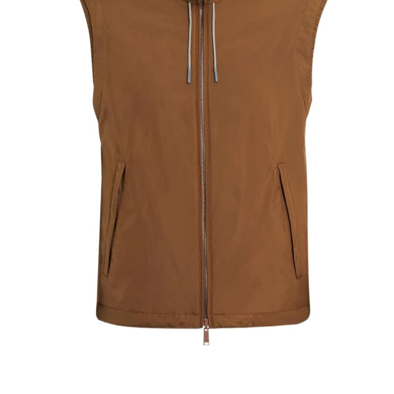 Cheap Zegna FW22 雙面休閒背心 紅棕色 E7T33-7110B-155