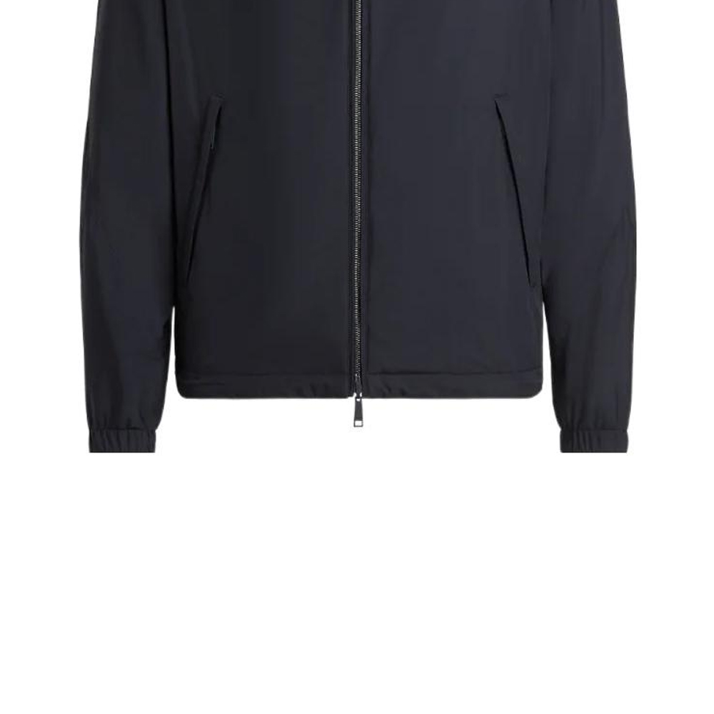 Sizing Zegna 22秋冬雙面海軍藍立領拉鍊外套。 E7T33-7124B-534