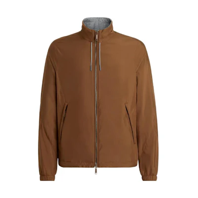 Zegna FW22 Reversible Zip-Up Jacket Red Brown. E7T33-7124B-155
