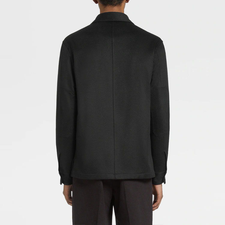 Shop ゼニア FW22 シングルブレストブラックジャケット 大ポケット付き. E8V46-SOT6-210