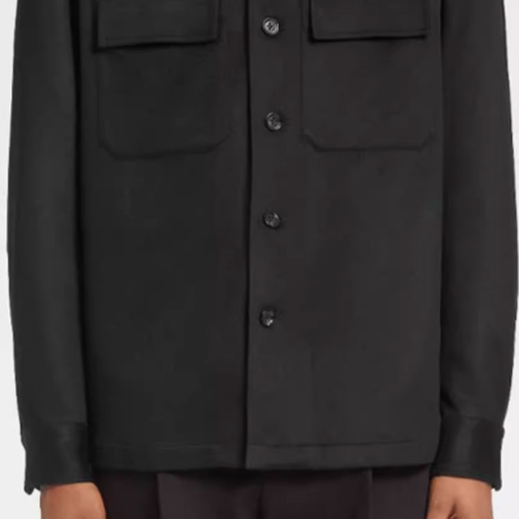 Sizing ゼニア FW22 シングルブレストブラックジャケット 大ポケット付き. E8V46-SOT6-210