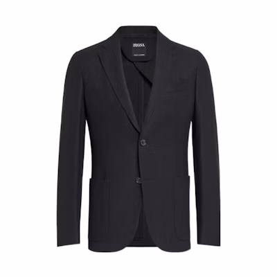 Zegna FW22 Single-Breasted Black Straight-Cut Blazer E7C20-SDF-200
