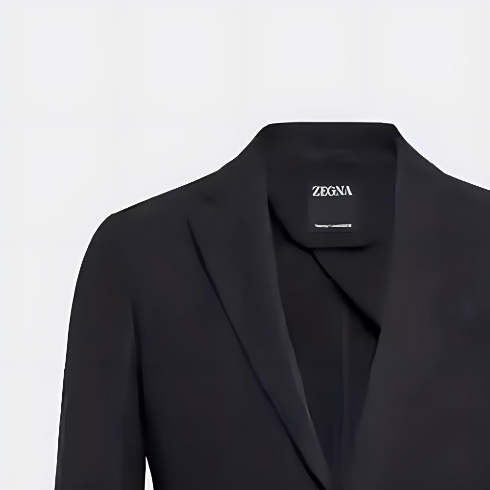 Lookbook Zegna FW22 單排扣黑色直剪西裝外套 E7C20-SDF-200