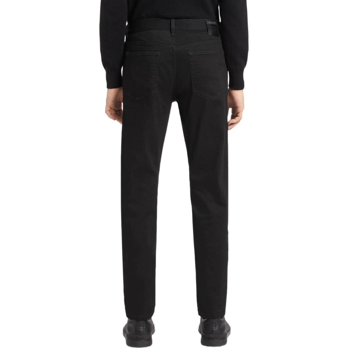 Lookbook Zegna FW22 修身直筒黑色纯色牛仔裤 E8I79-CITY-001