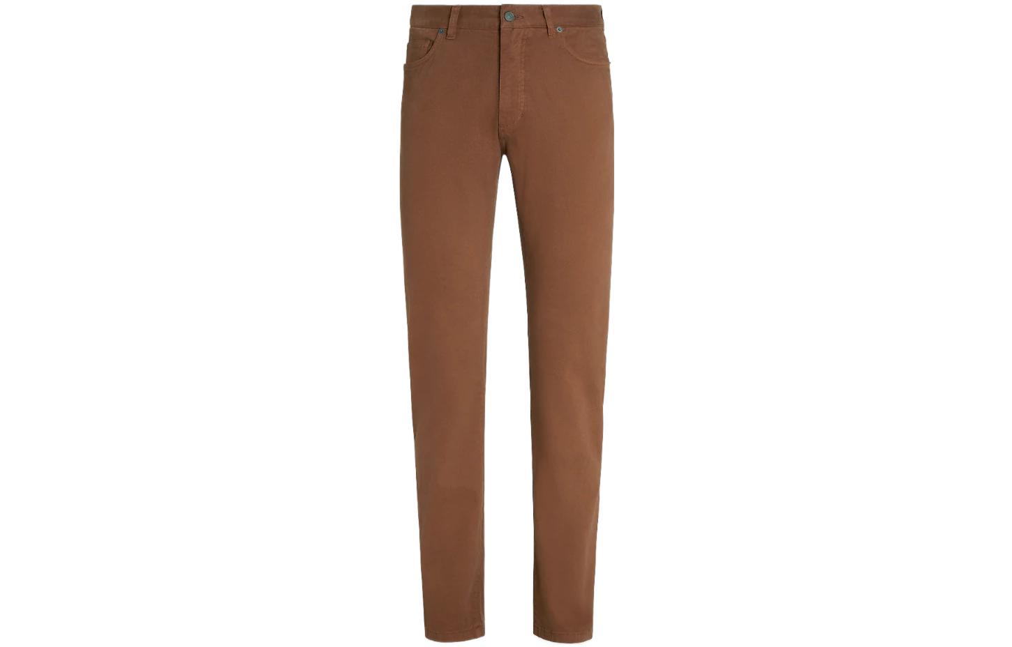 Order Zegna FW22 修身直筒彈力牛仔褲 駝紅棕色 E8PZW-CITY-VIC