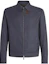 Order Zegna FW22 Jaket Zip-Up Warna Polos Biru Navy. U7T25-7101-531