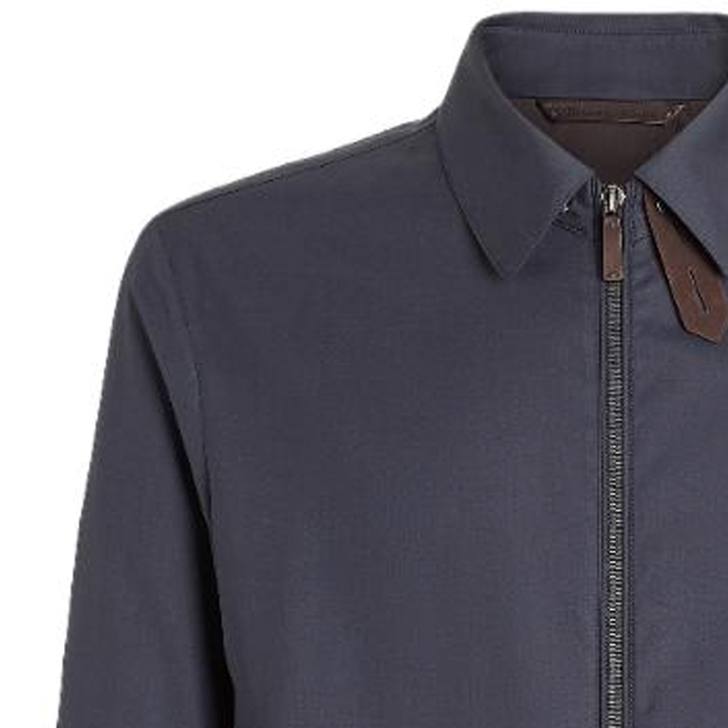 Zegna FW22  Solid Color Zip-Up Jacket Navy Blue. U7T25-7101-531 圖 7