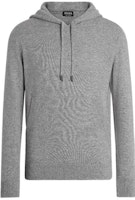 Zegna FW22 Solid Long Sleeve Drawstring Hoodie in Gray. E8K10-178-K95 Zegna FW22 Solid Long Sleeve Drawstring Hoodie in Gray. E8K10-178-K95