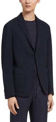 Zegna FW22 Jaket Sut Lengan Panjang Navy Solid Single-Breasted. E7C60-SYF-100 Shop Zegna FW22 Jaket Sut Lengan Panjang Navy Solid Single-Breasted. E7C60-SYF-100