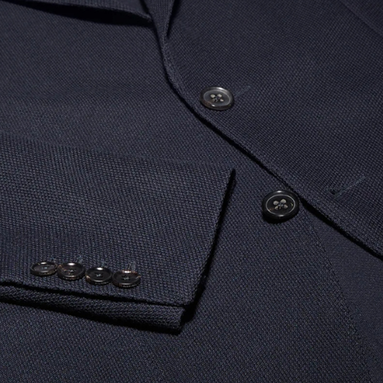 Sizing Zegna FW22 Jaket Sut Lengan Panjang Navy Solid Single-Breasted. E7C60-SYF-100