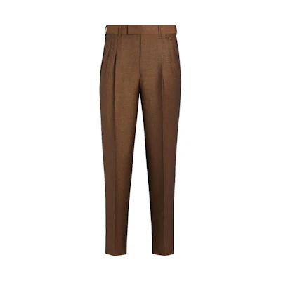 Zegna FW22 Solid Pleated Tapered Casual Pants. 401F03-75AD12