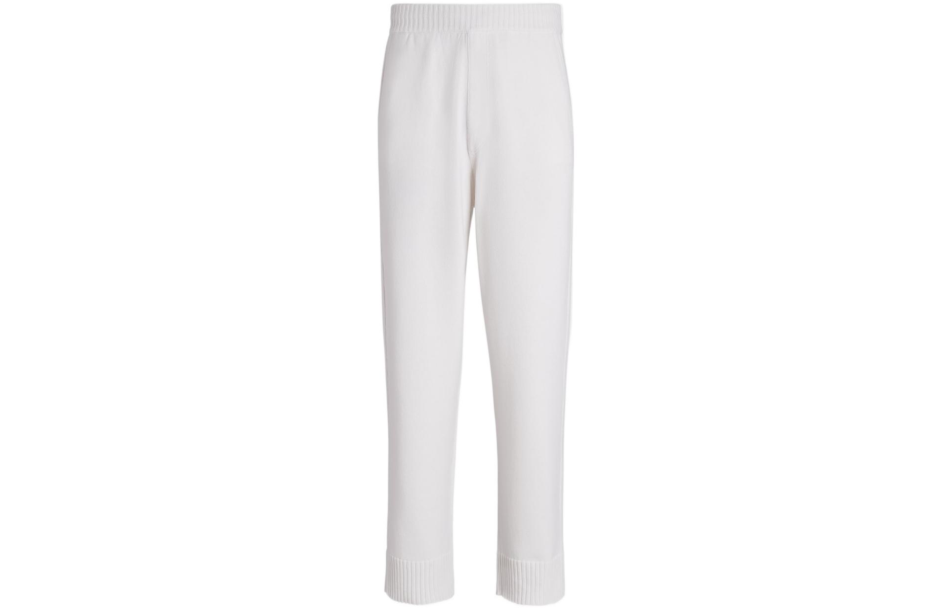 Order Zegna 秋冬22 白色羅紋針織抽繩運動長褲 UBQ80A5-TRO-N91