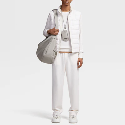 Zegna 秋冬22 白色羅紋針織抽繩運動長褲 UBQ80A5-TRO-N91 Lookbook Zegna 秋冬22 白色羅紋針織抽繩運動長褲 UBQ80A5-TRO-N91