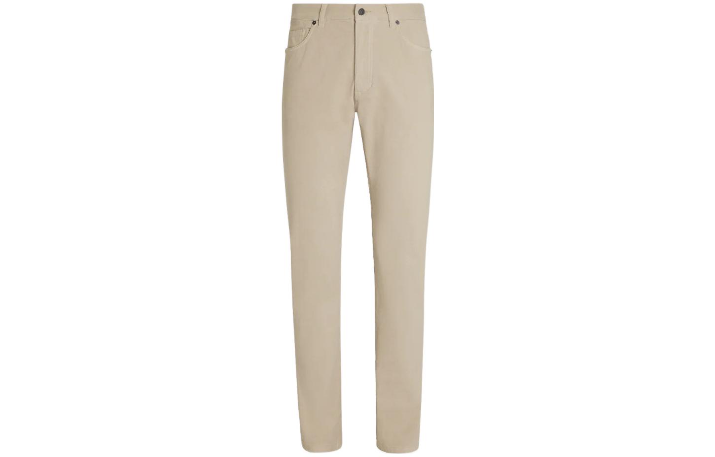 Zegna FW22 Beige Straight-Leg Casual Denim Jeans for Men. E8PZW-CITY-830