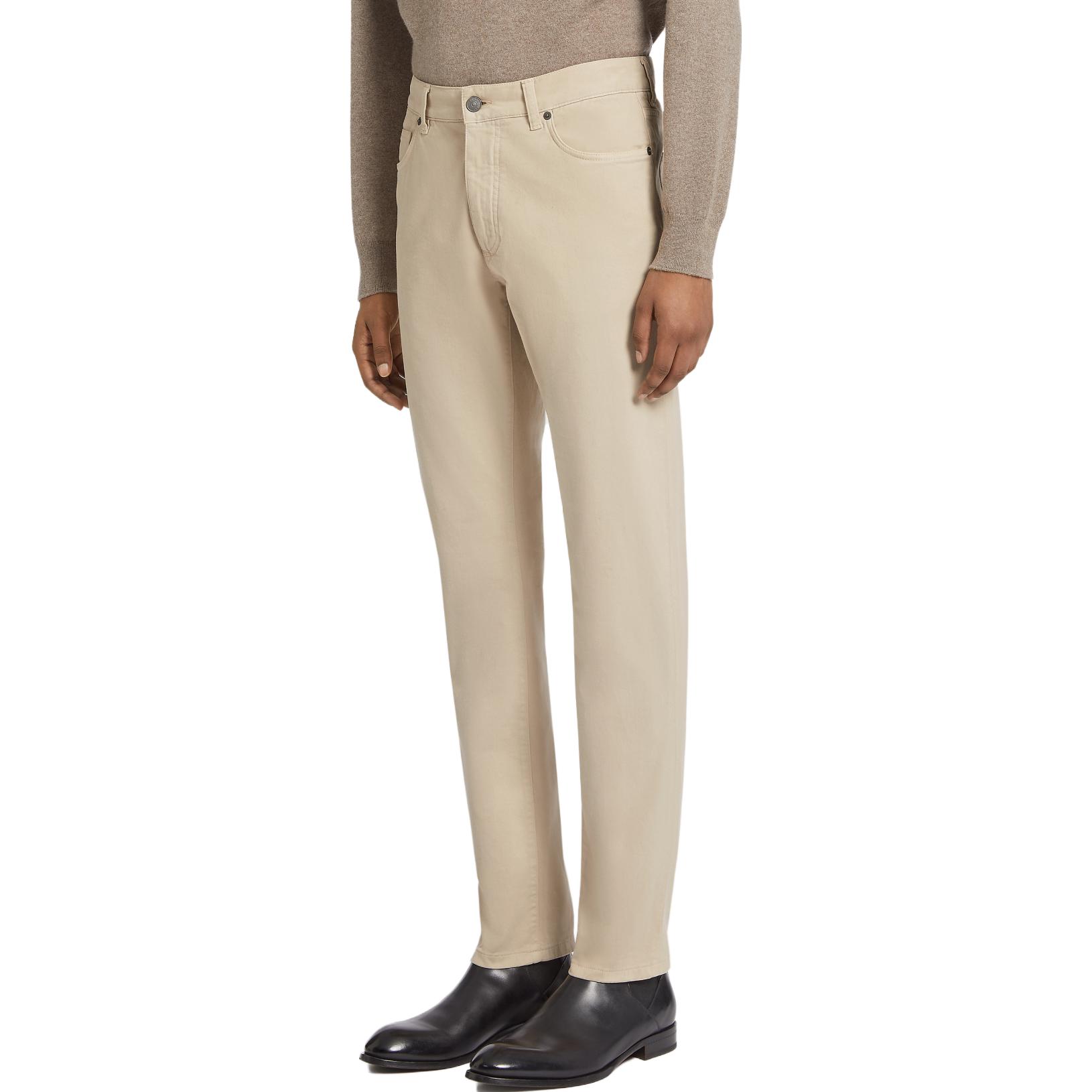 Purchase 傑尼亞FW22男裝米色直筒休閒牛仔褲。 E8PZW-CITY-830